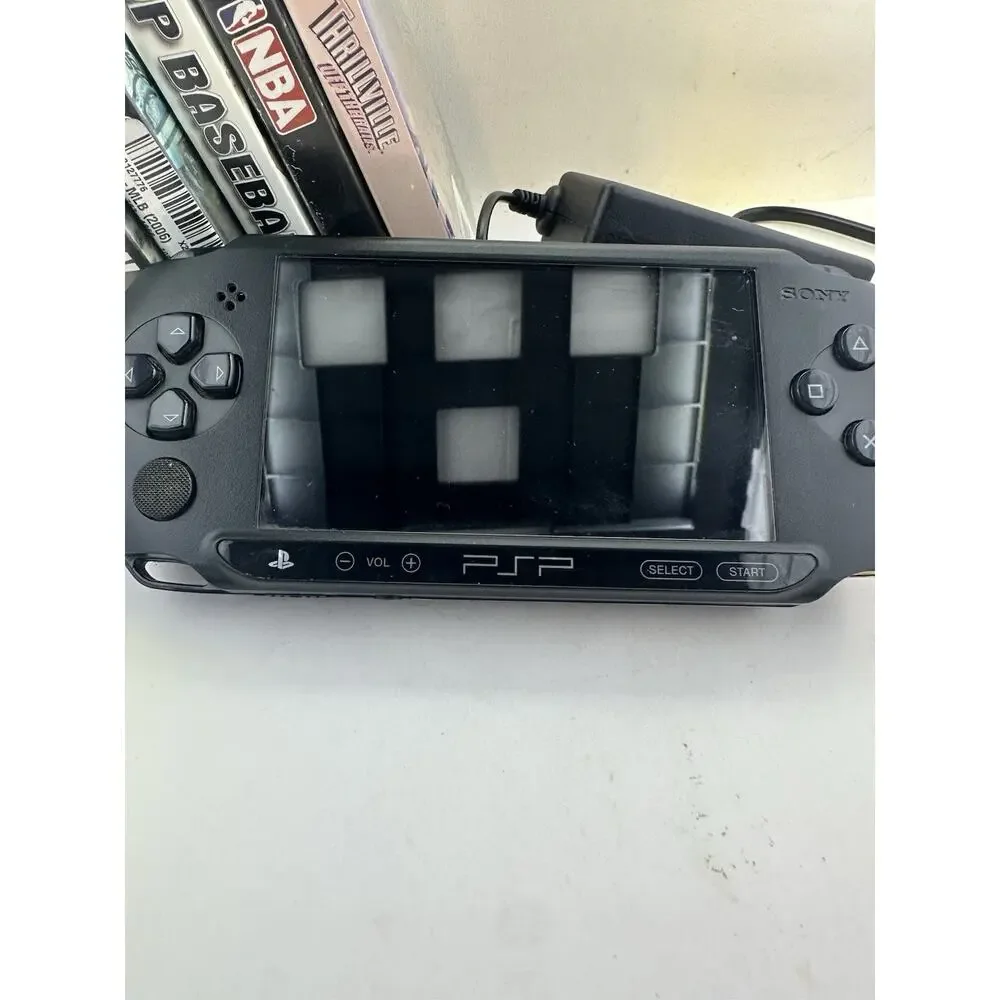 Sony PSP Street E1003 Console Tested Working w/ Charger & 7 Games Rare Gaming